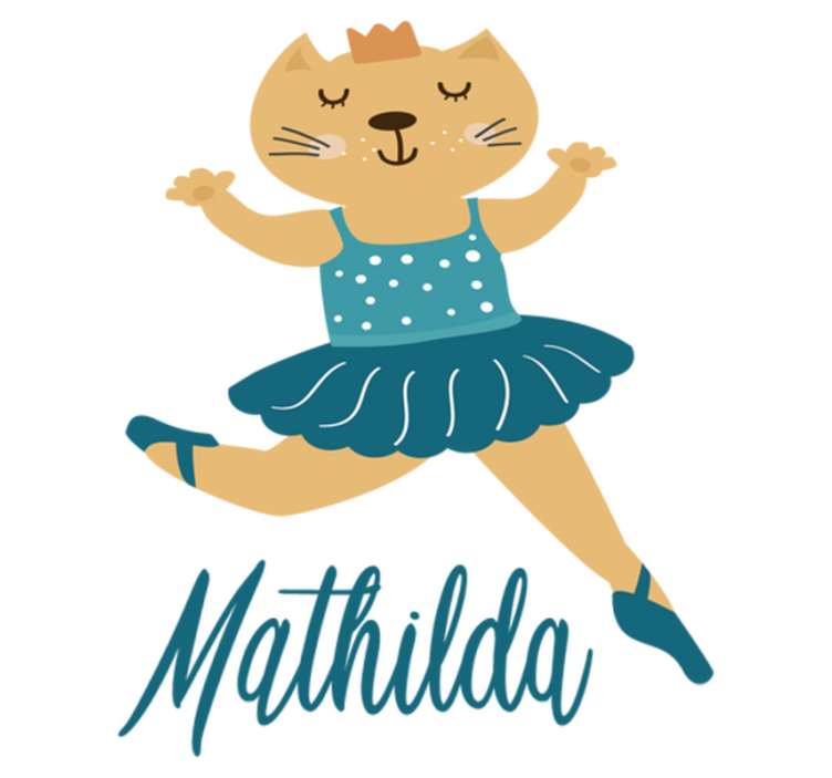 Dancing kitty personalized animal vinyl rug - TenStickers