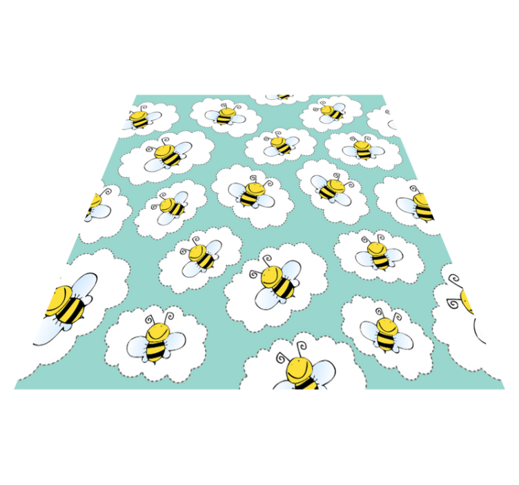 White trees and bees animal vinyl rug - TenStickers