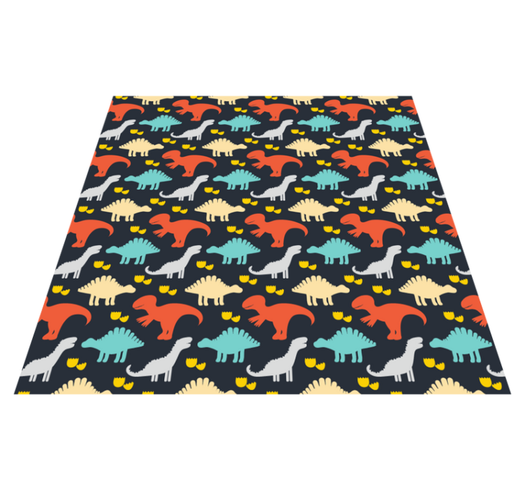 Animal vinyl rug with colorful dinosaur design - TenStickers
