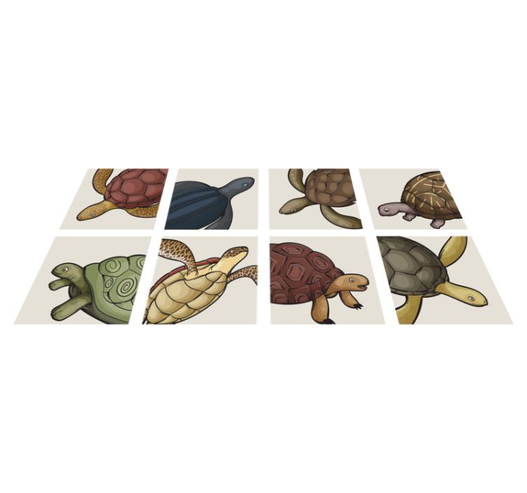 Animal vinyl rug with turtle designs - TenStickers