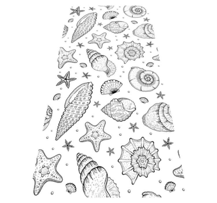 Animal vinyl rug featuring marine life and shells - TenStickers