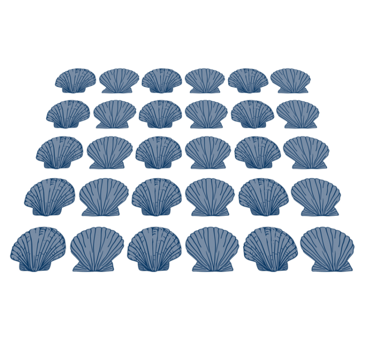 Animal vinyl rug in seashell blue tones - TenStickers