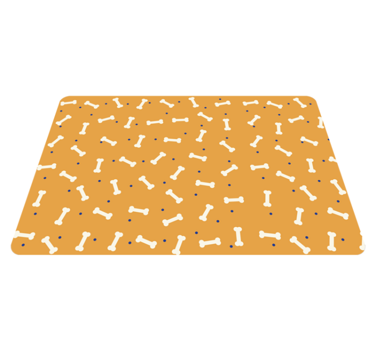 Animal vinyl rug with orange bones pattern - TenStickers