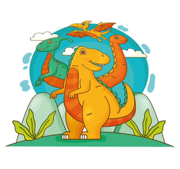 Dinosaurs in the jungle animal vinyl rug - TenStickers