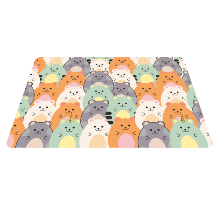 Animal vinyl rug multicolor hamsters munching - TenStickers