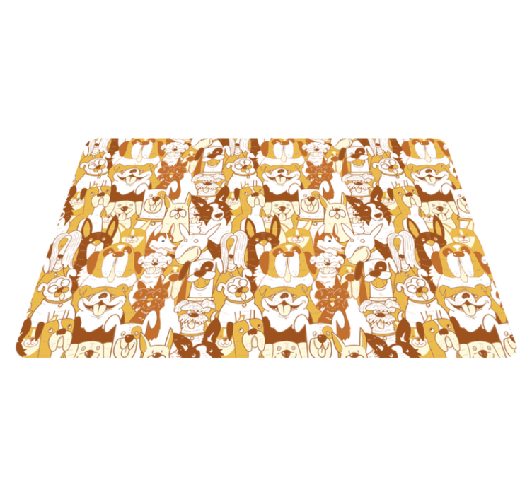 Animal vinyl rug party of dogs - TenStickers