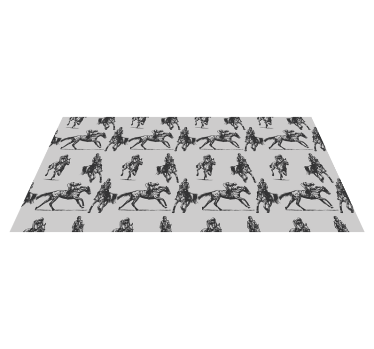 Gray western horses animal vinyl rug - TenStickers