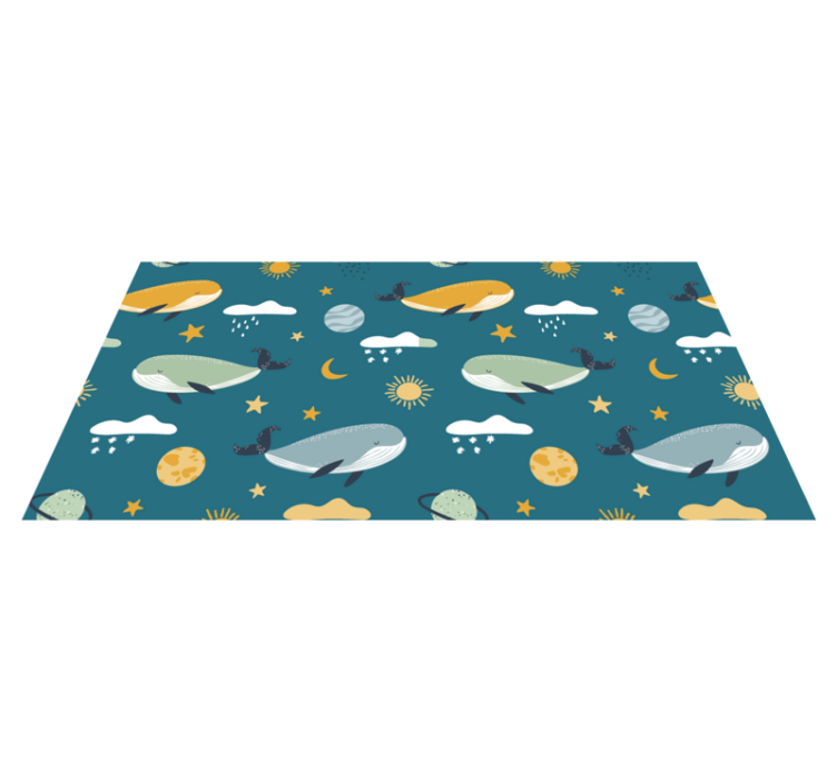 Trendy whale pattern animal vinyl rug - TenStickers