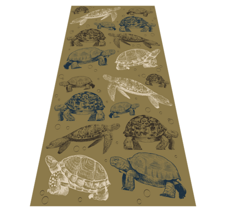 Beige background turtles animal vinyl rug - TenStickers