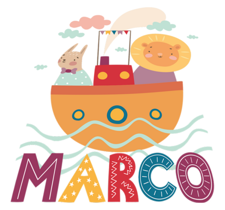 Animal vinyl rug with animals on a boat - TenStickers