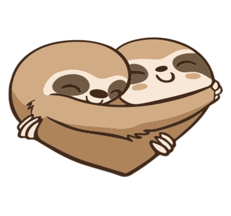 Animal vinyl rug anime sloth heart - TenStickers