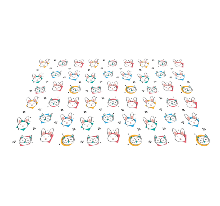 Animal vinyl rug with owl rabbit design - TenStickers