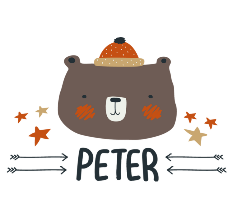 Animal vinyl rug nordic cute bear design - TenStickers