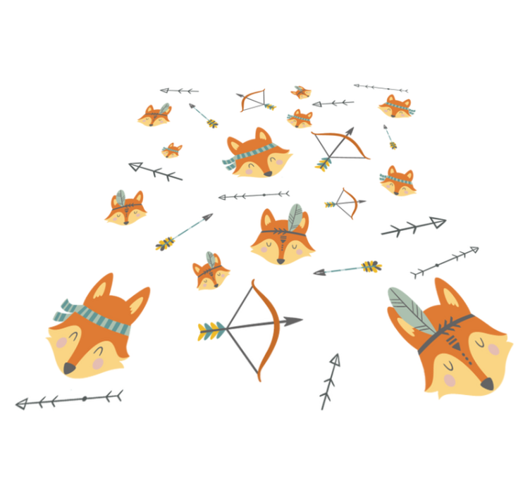 Foxes and arrows animal vinyl rug - TenStickers