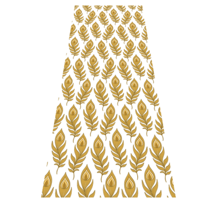 Animal vinyl rug featuring blue turkey with gold flowers - TenStickers