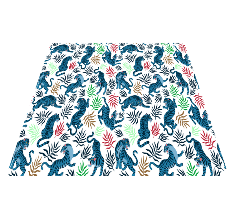 Animal vinyl rug featuring vibrant and fierce leopards - TenStickers