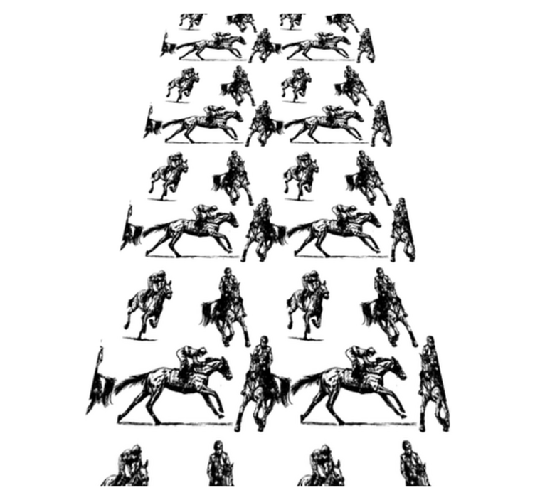 Animal vinyl rug with black and white horse design - TenStickers