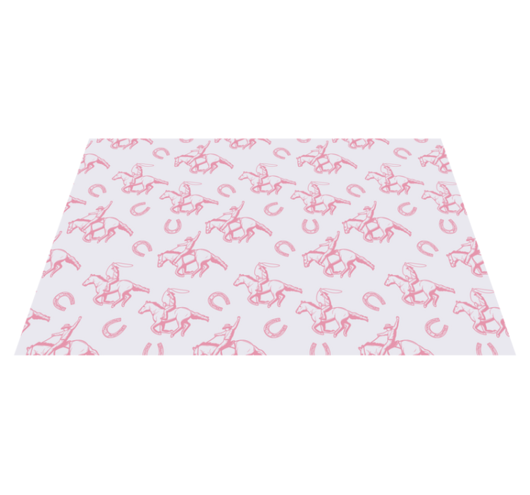 Animal vinyl rug with pink cowboy horse design - TenStickers