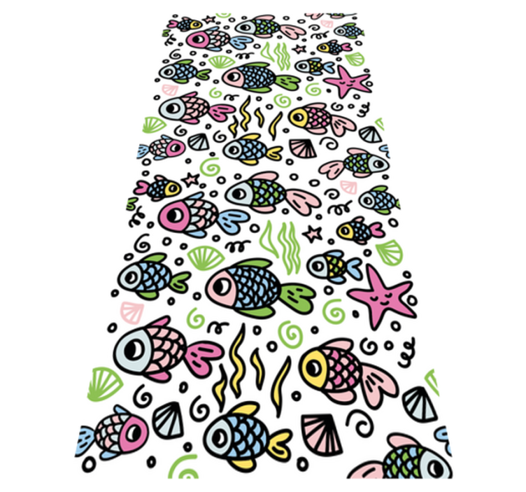 Animal vinyl rug multicolor fish design - TenStickers