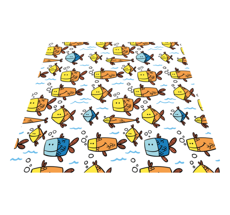 Multicolor fish kids style animal vinyl rug - TenStickers