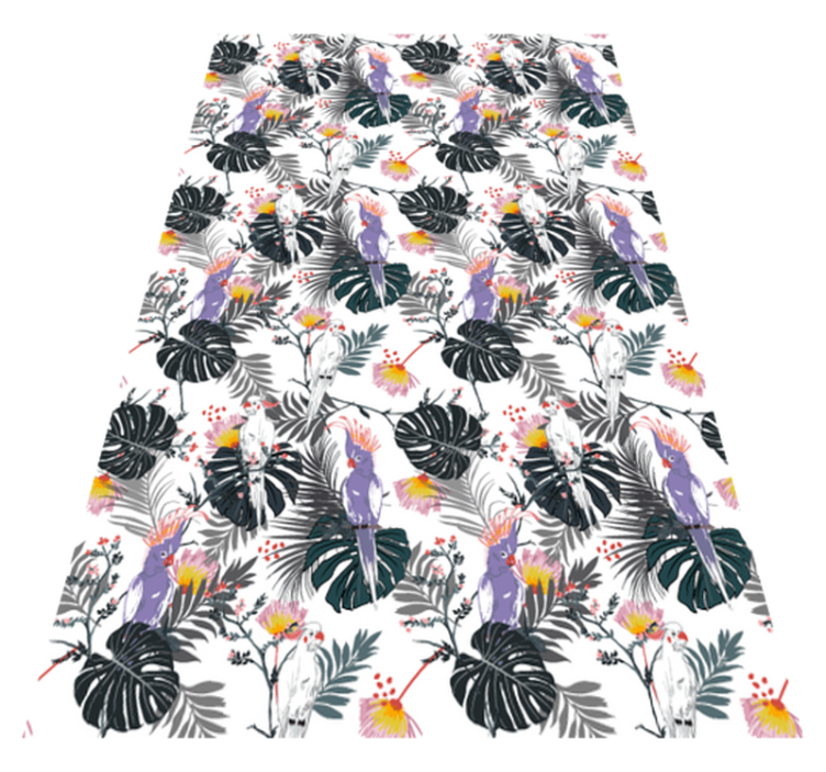 Animal vinyl rug red and purple parrots - TenStickers