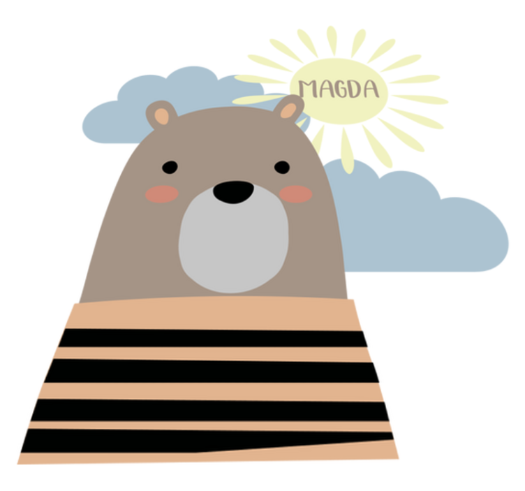 Customisable brown bear animal vinyl rug - TenStickers