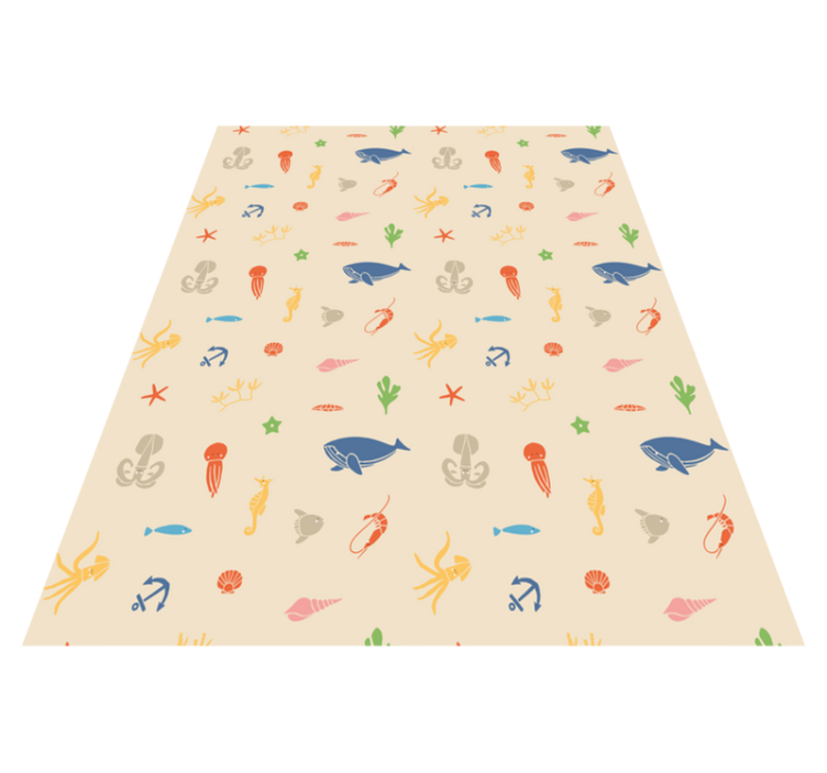 Animal vinyl rug with ocean life design - TenStickers