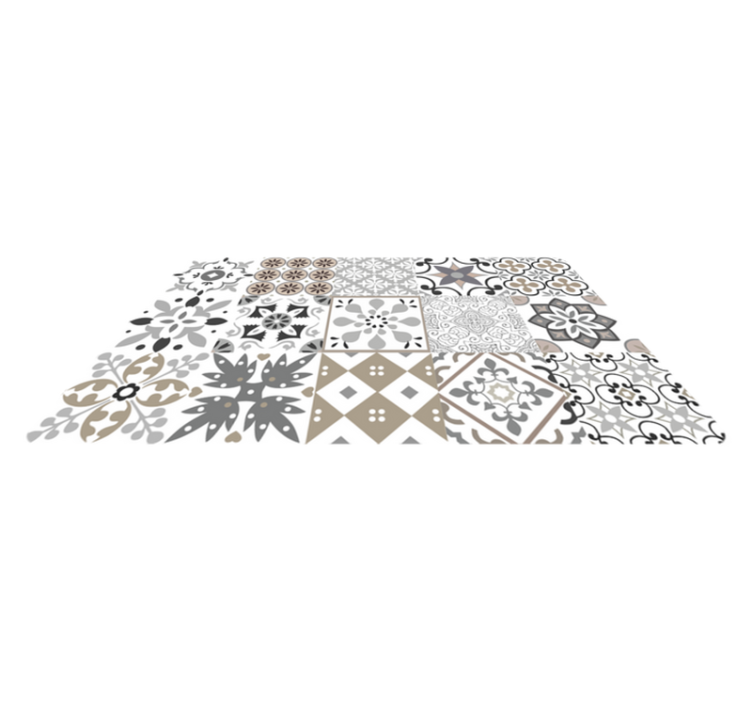 Kitchen vinyl rug geometric tile mosaic - TenStickers