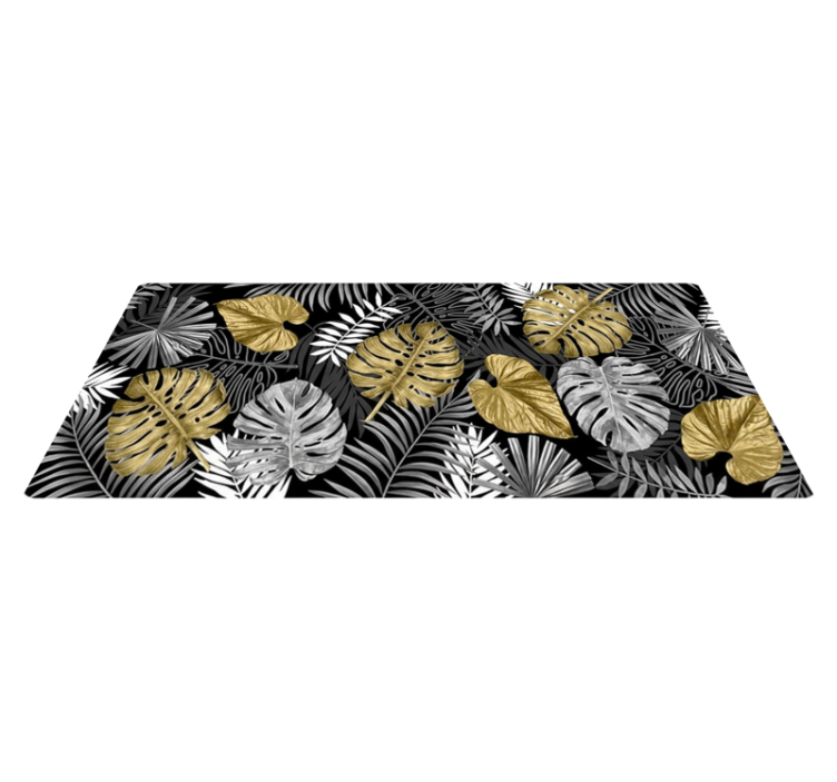 Luxurious gilded jungle kitchen vinyl rug - TenStickers