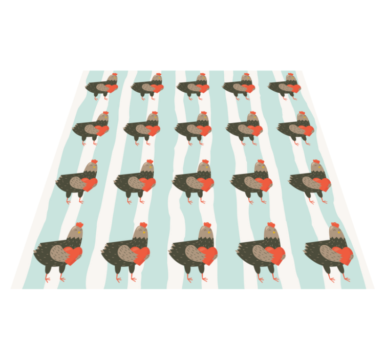 Animal vinyl rug charming chicken design - TenStickers
