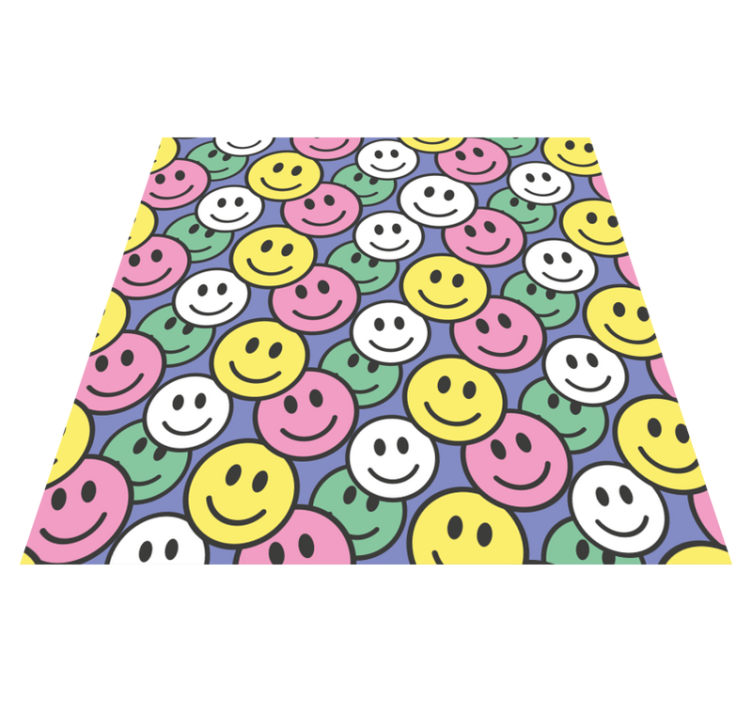 Animal vinyl rug with colorful smile designs - TenStickers