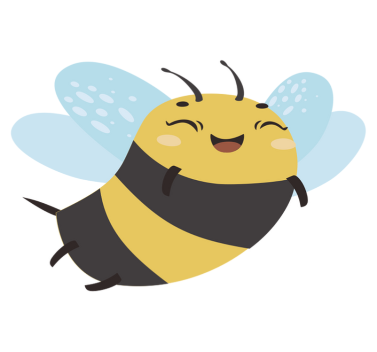 Cheerful flying bee animal vinyl rug - TenStickers