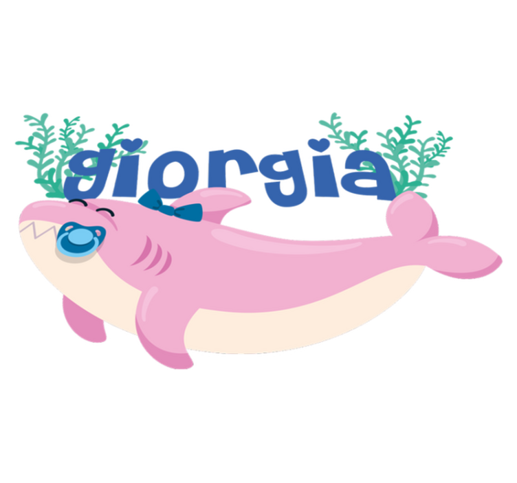 Happy shark design animal vinyl rug - TenStickers