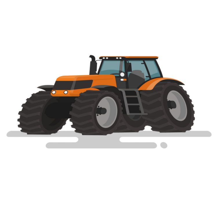 Animal vinyl rug tractor with big tires - TenStickers