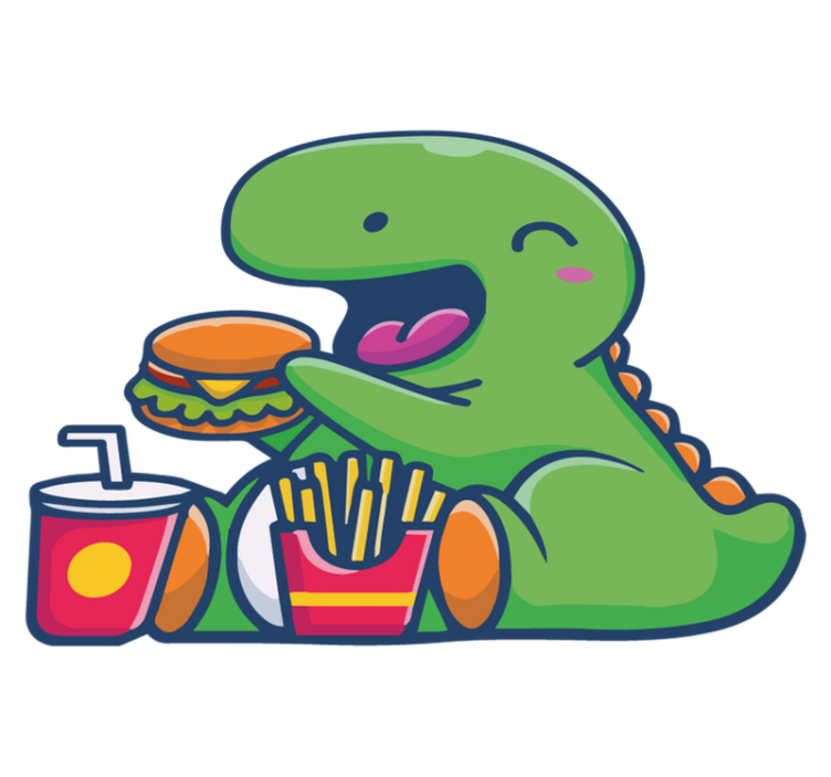 Happy green dinosaur animal vinyl rug - TenStickers