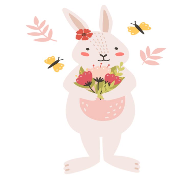 Animal vinyl rug with cute rabbit design - TenStickers