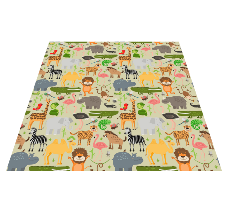 Animal vinyl rug with lively animal design - TenStickers