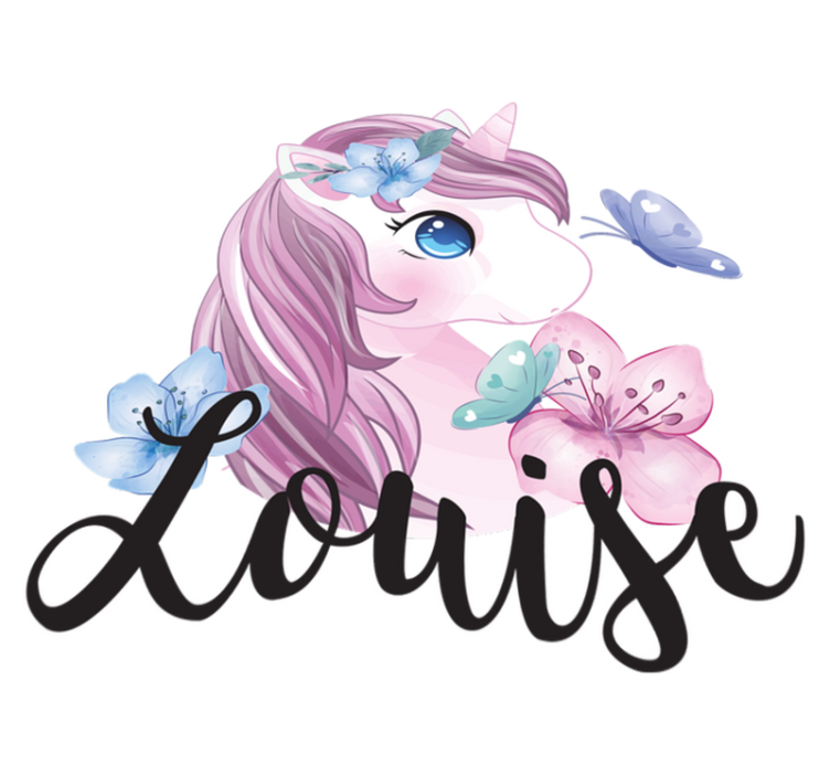 Unicorn with butterfly animal vinyl rug - TenStickers