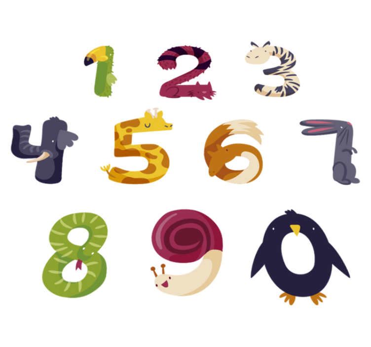 Animal vinyl rug with numbers and animals - TenStickers