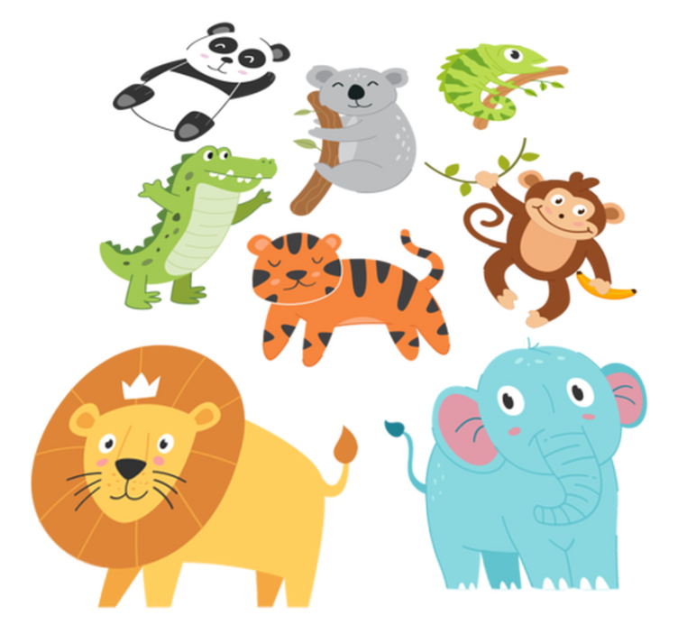 Animal vinyl rug hand-drawn autumn creatures - TenStickers