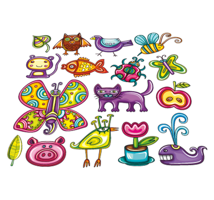 Colorful style animal vinyl rug - TenStickers