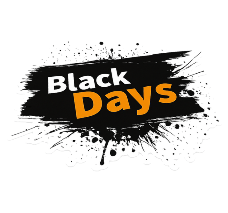 Black friday vinyl rug black and white "black days" - TenStickers