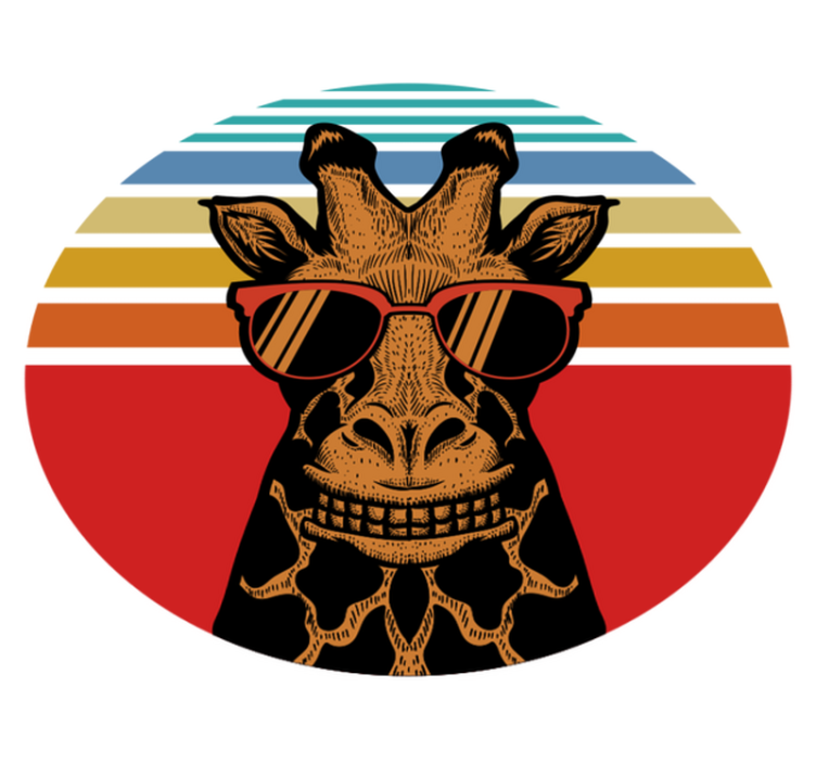Cool sunglasses giraffe animal vinyl rug - TenStickers
