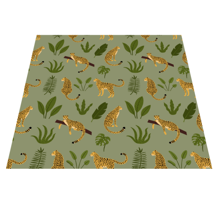 Leopard patterned jungle animal vinyl rug - TenStickers