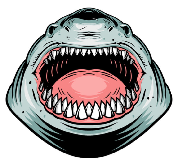 Ferocious shark head animal vinyl rug - TenStickers