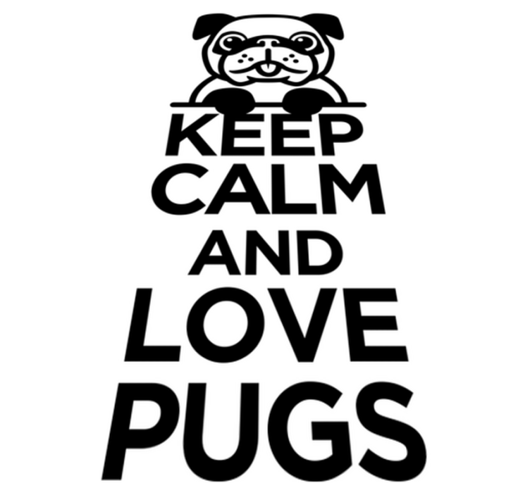 Animal vinyl rug keep calm and love pugs - TenStickers