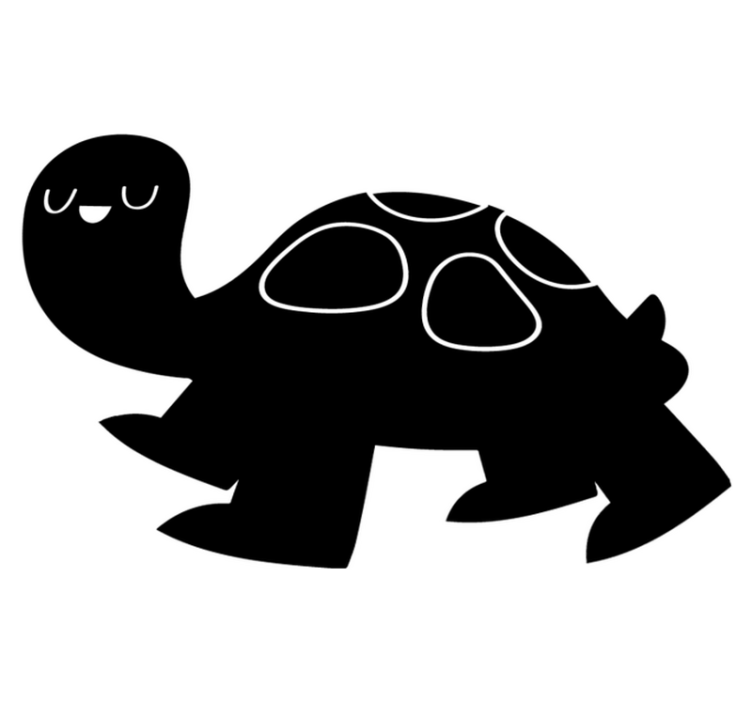 Giant black turtle animal vinyl rug - TenStickers