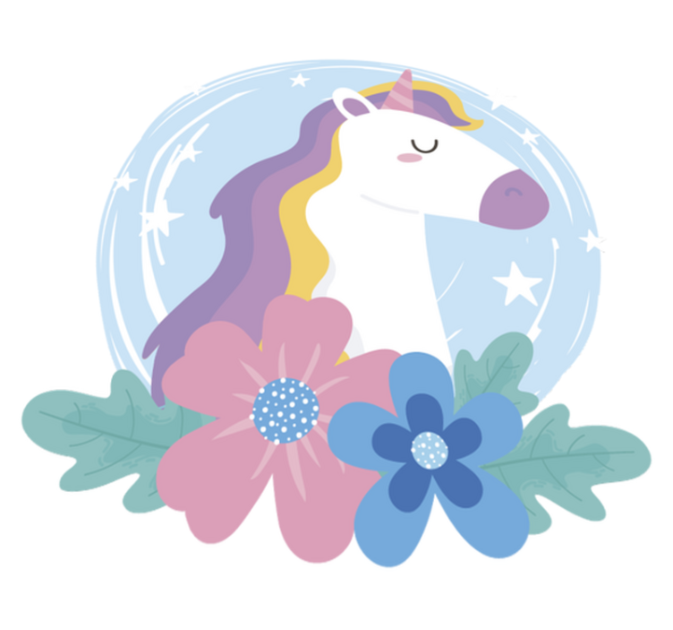 Animal vinyl rug bright mane unicorn - TenStickers