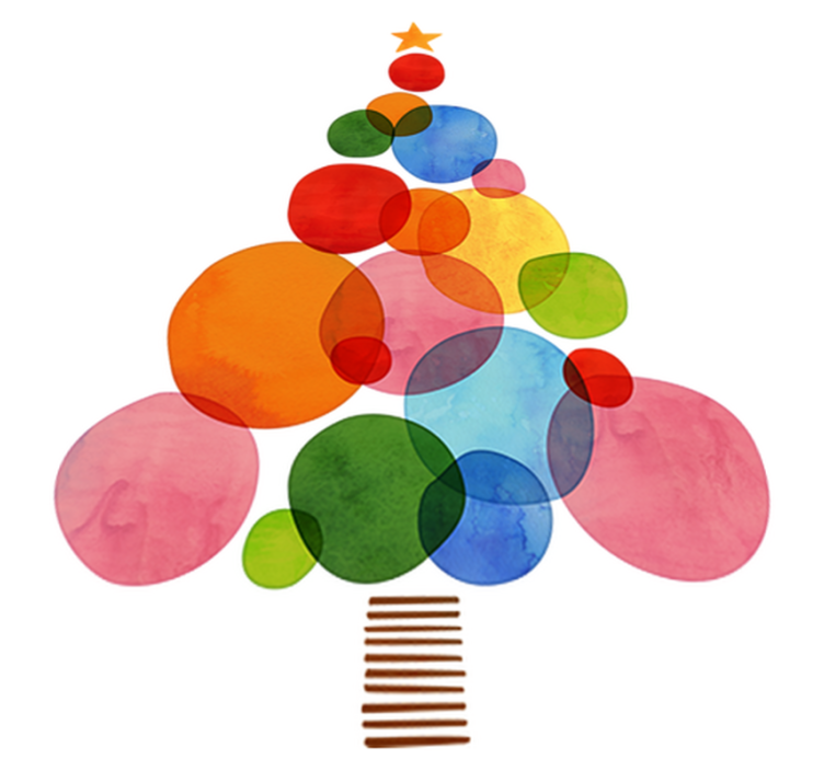 Colorful aquarelle christmas vinyl rug - TenStickers