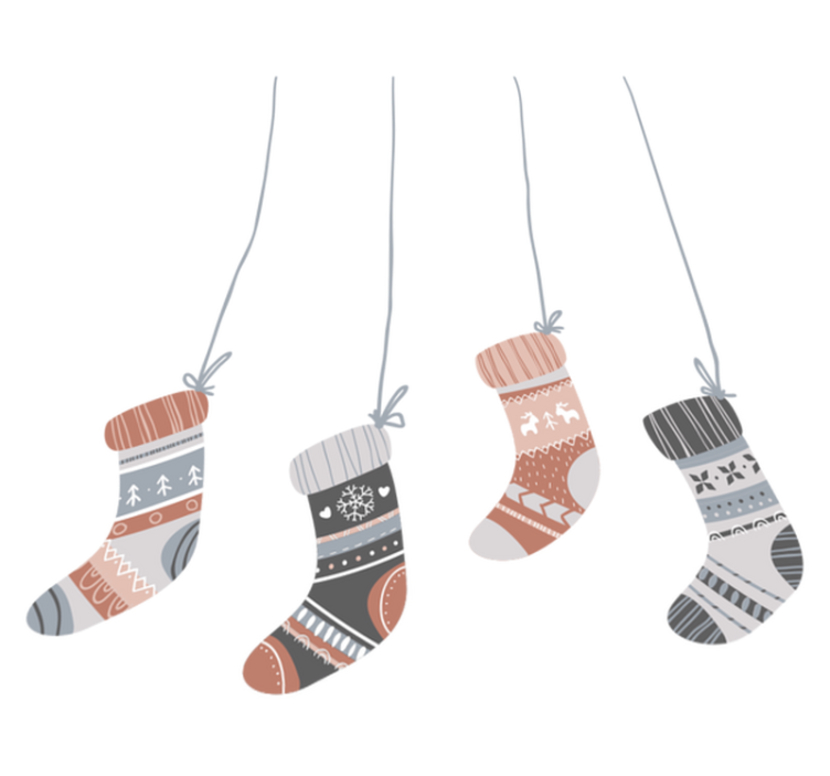 Christmas vinyl rug christmas stockings - TenStickers